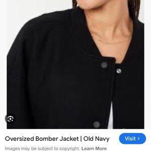 Old Navy Black Oversized Bomber Jacket